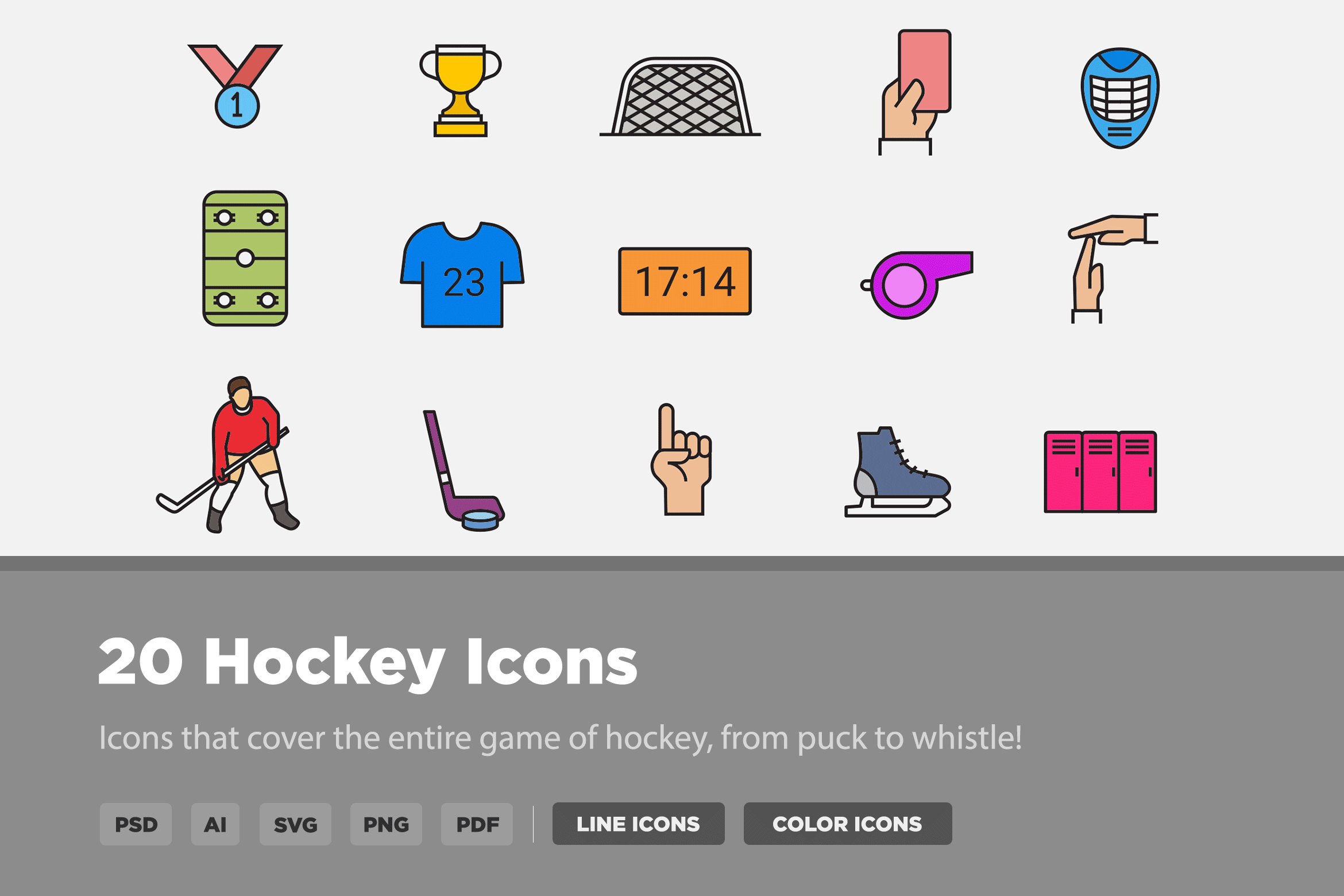 20 Hockey Icons cover image.