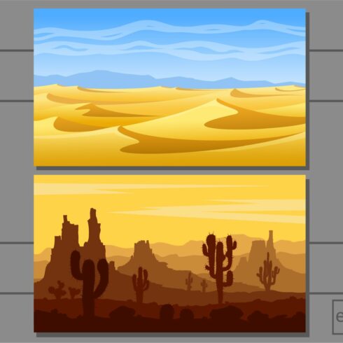 Desert Landscapes Vector Set. cover image.