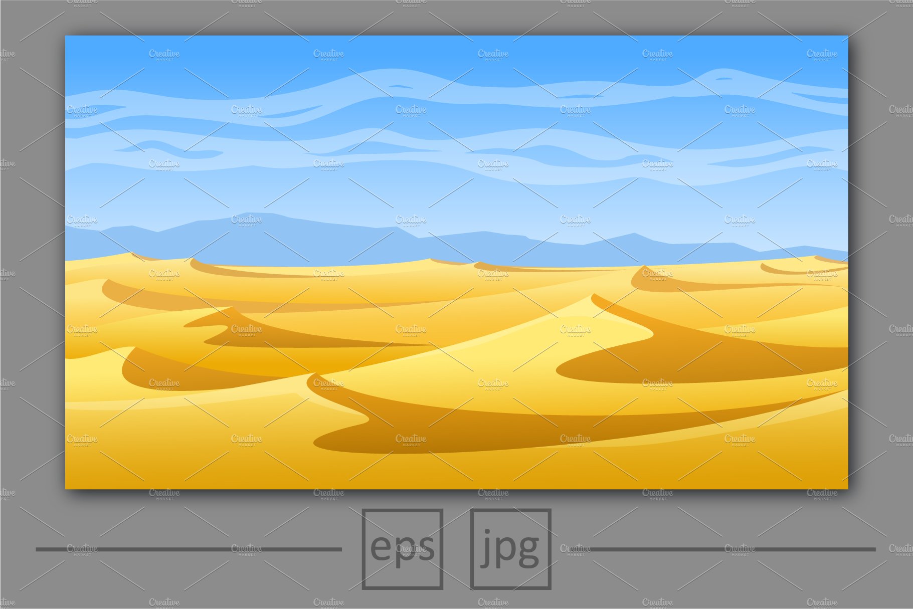 Desert Landscapes Vector Set. preview image.