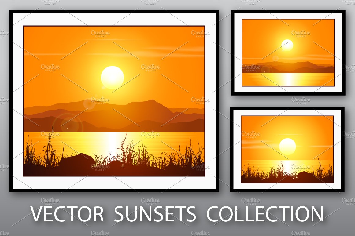 Sunset Landscapes Vector Set cover image.