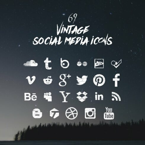 69 vintage social media icons cover image.