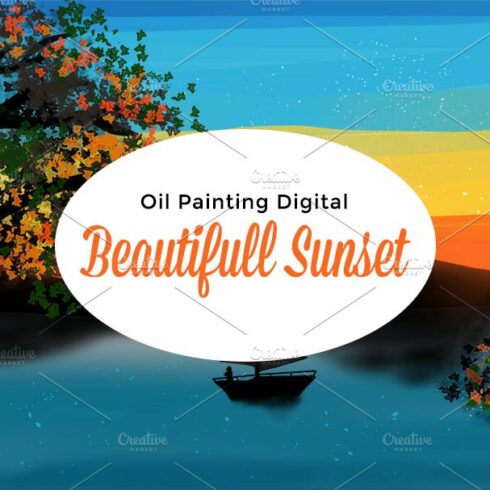 Oil Painting On Beautiful Sunset cover image.