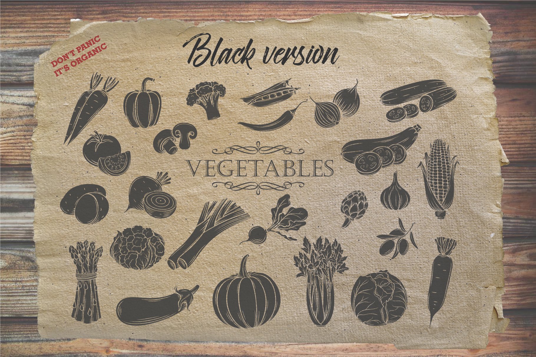 Vegetables in Retro Slyle preview image.