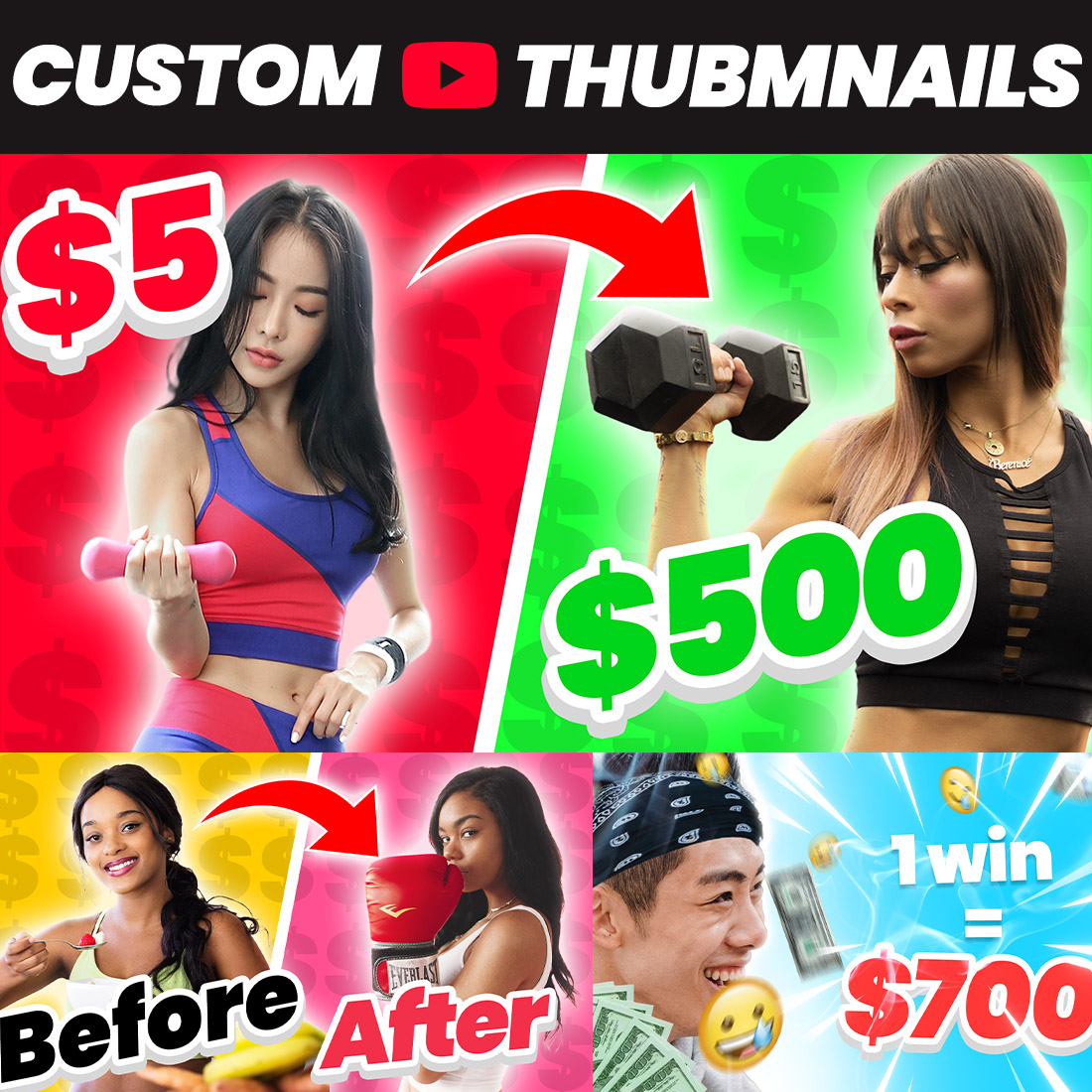 Custom YouTube Thumbnail PSD Template v1 cover image.