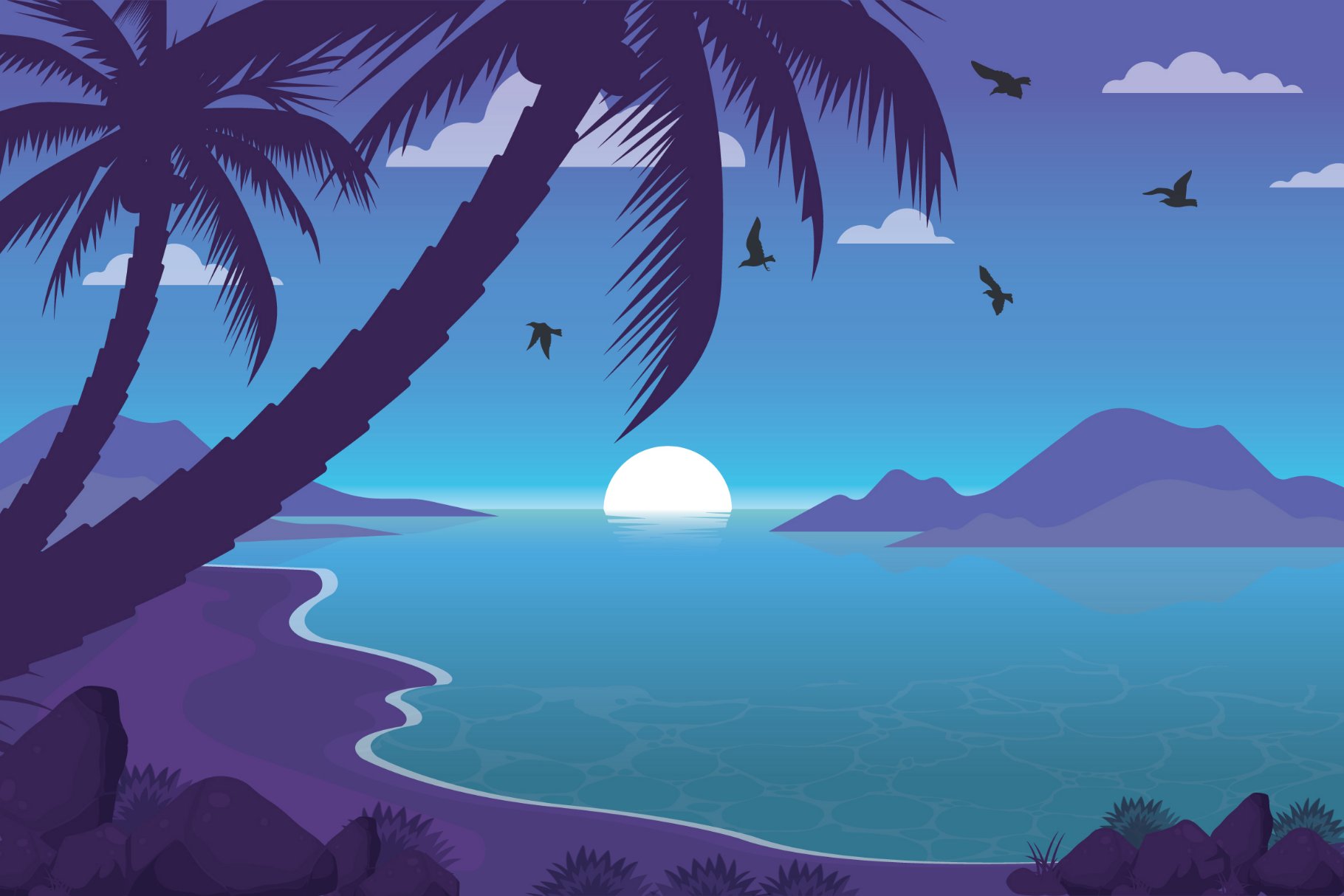 Evening Sunset - Illustration cover image.