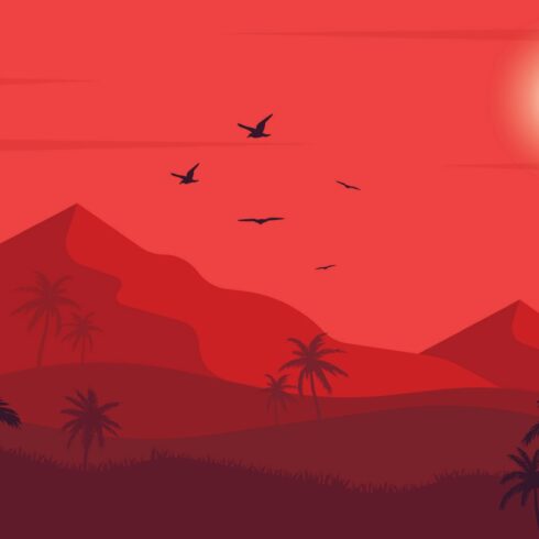 Desert Sunset-Landscape Illustration cover image.
