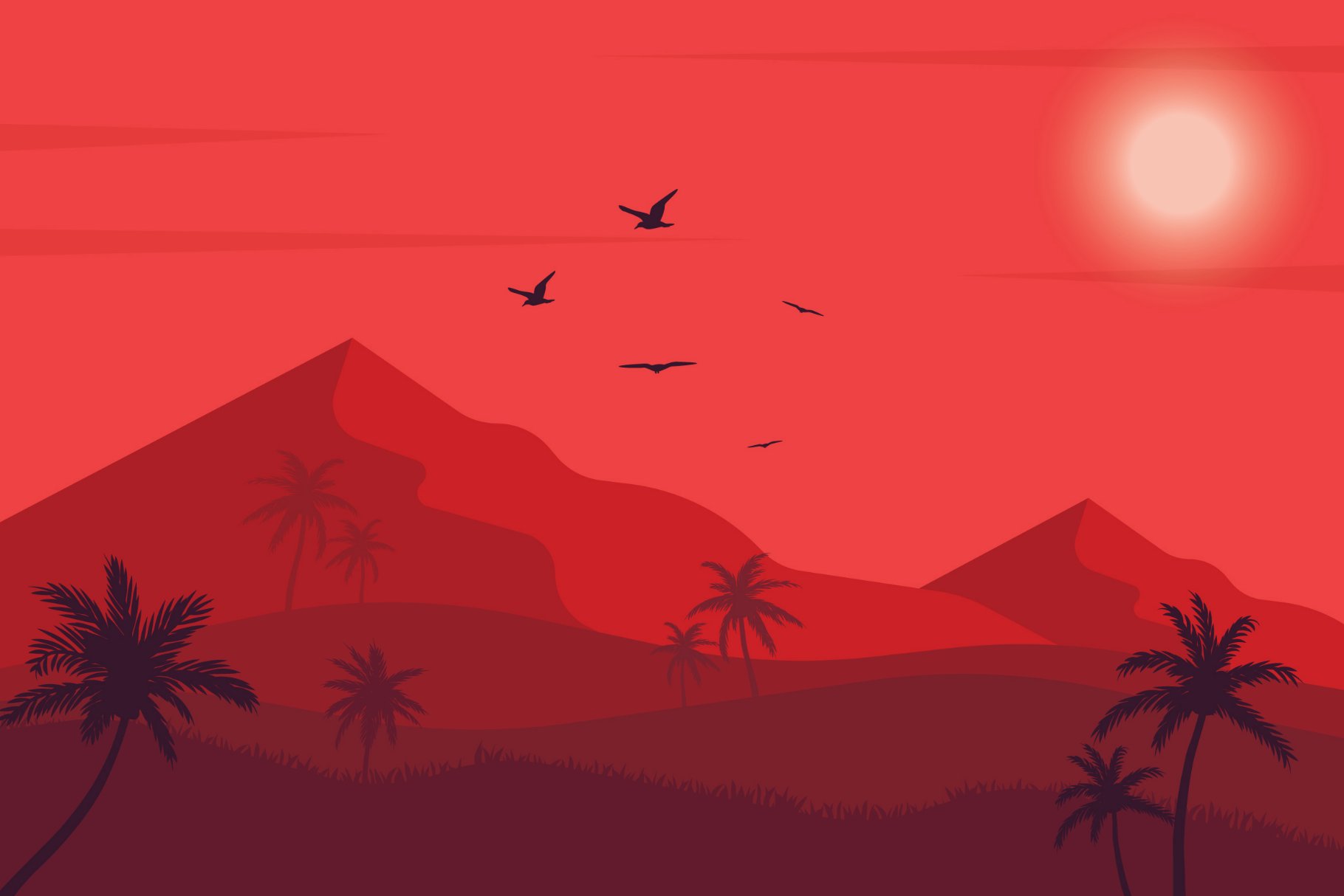 Desert Sunset-Landscape Illustration cover image.