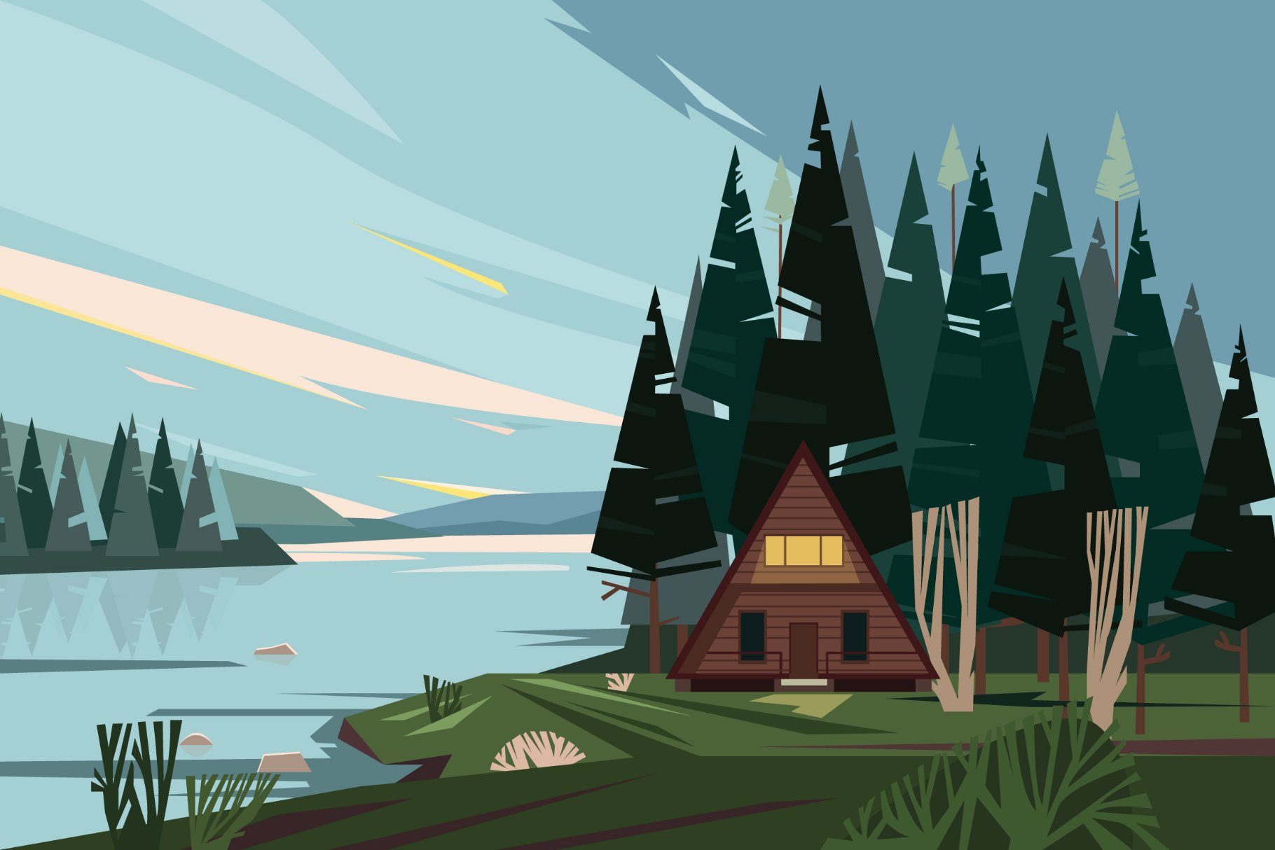 Cabin in the Woods - Illustration cover image.