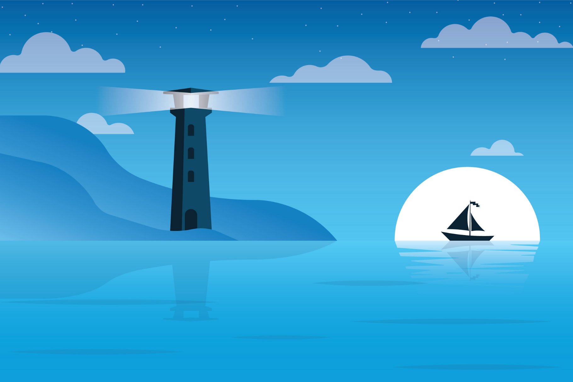 Lighthouse - Landscape Illustration cover image.