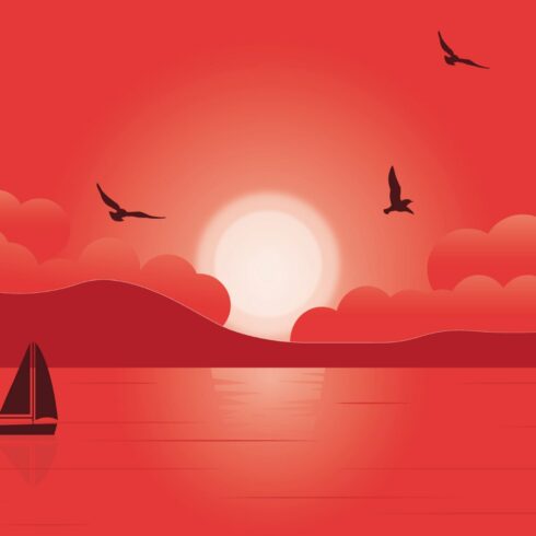 Red Sunset - Vector Illustration cover image.