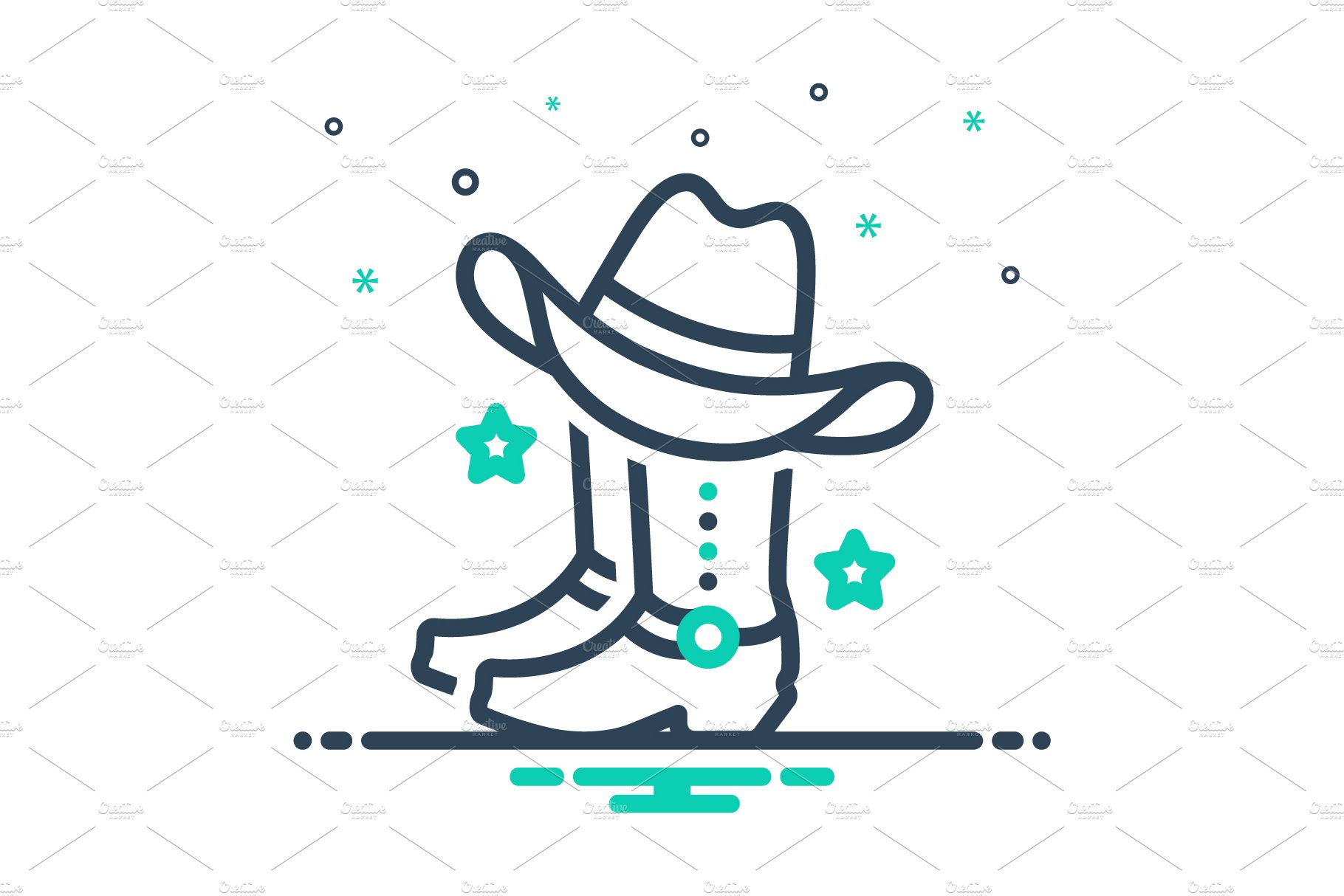 Cowboy cow man mix icon cover image.