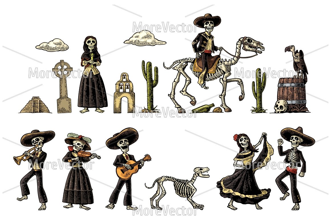 Dia de los Muertos skeleton  Mexico cover image.