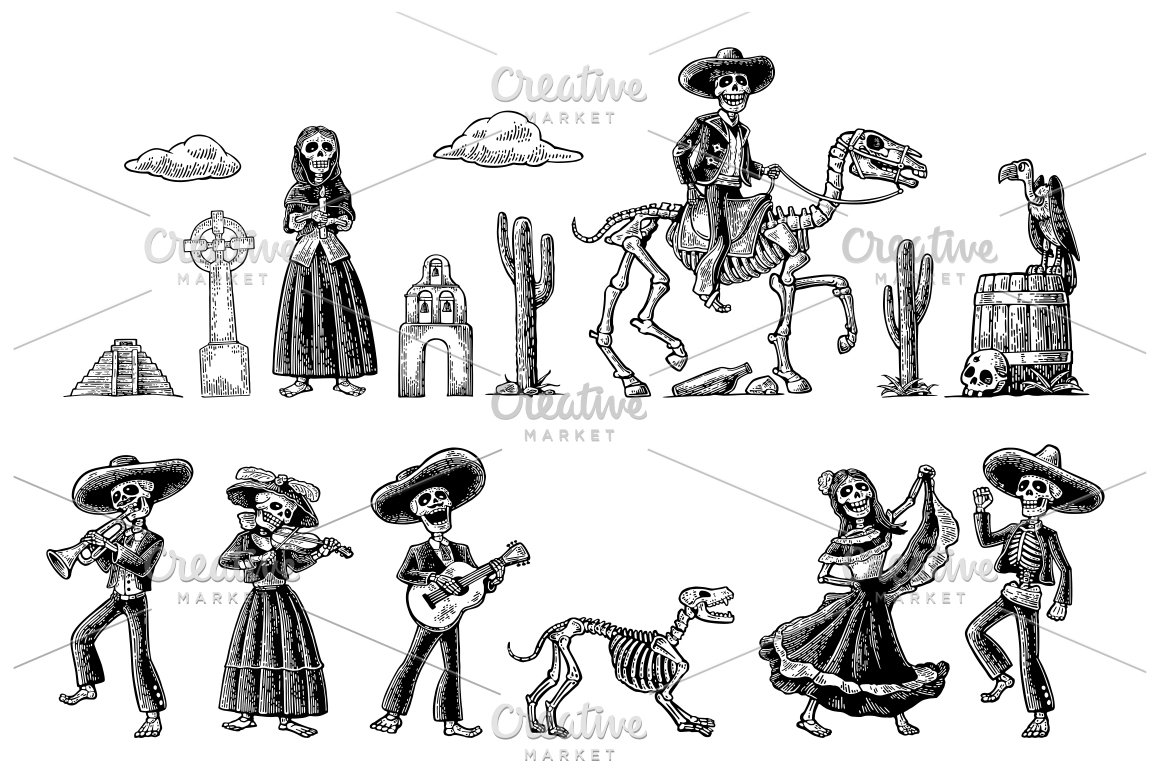 Dia de los Muertos skeleton  Mexico preview image.