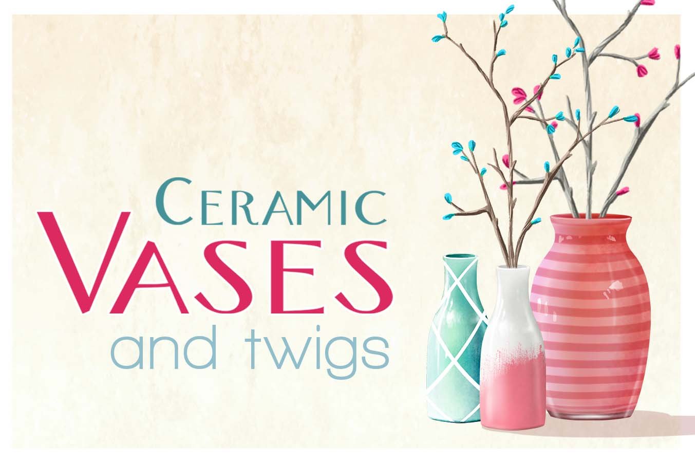 Ceramic Vases & twigs (full pack) cover image.
