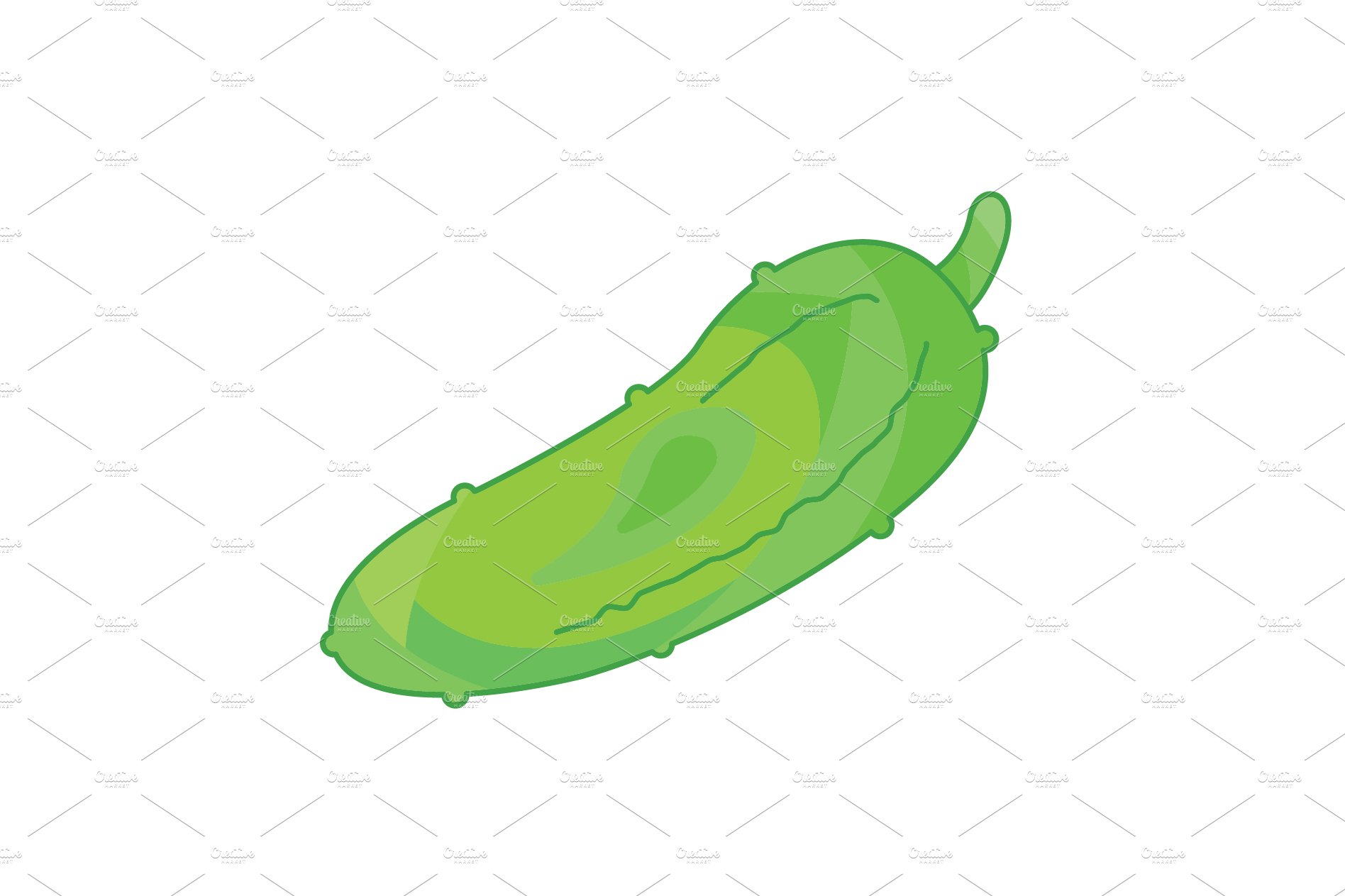 Color vector illustration. Cucumber cover image.