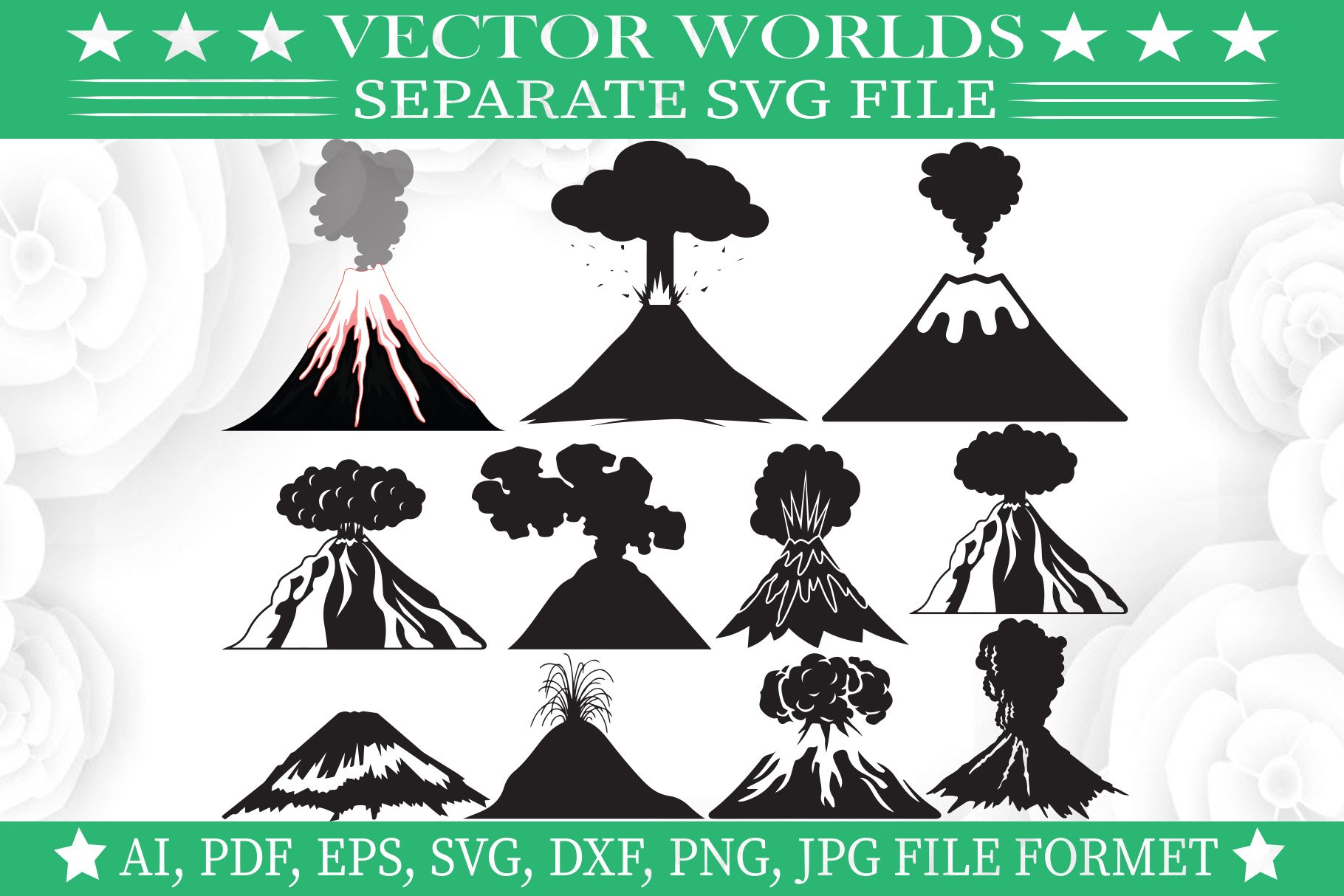 Lava Svg, Fire, Volcano Svg cover image.