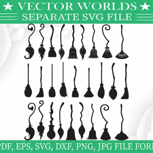 Witch Brooms Svg, Witch, Brooms Svg cover image.