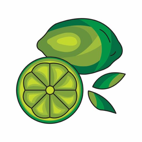 Lime vector icon on a white cover image.