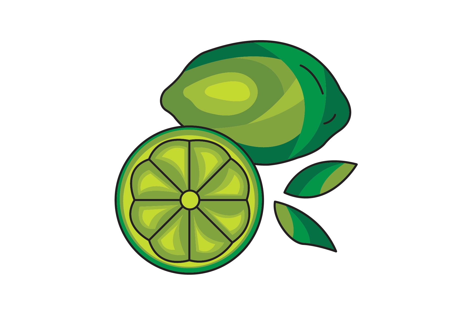 Lime vector icon on a white cover image.