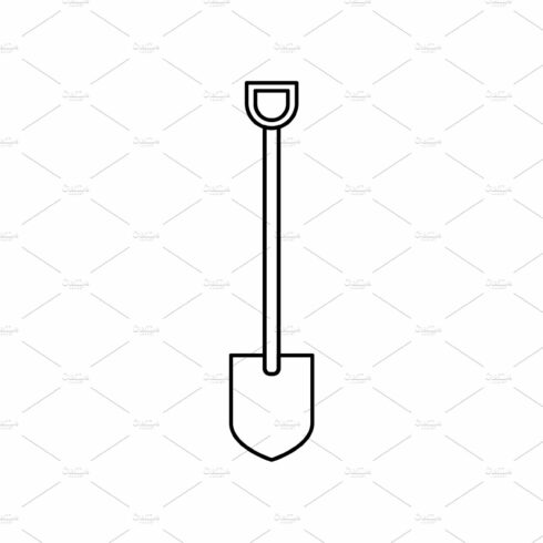 Shovel outline, line Icon Vector cover image.