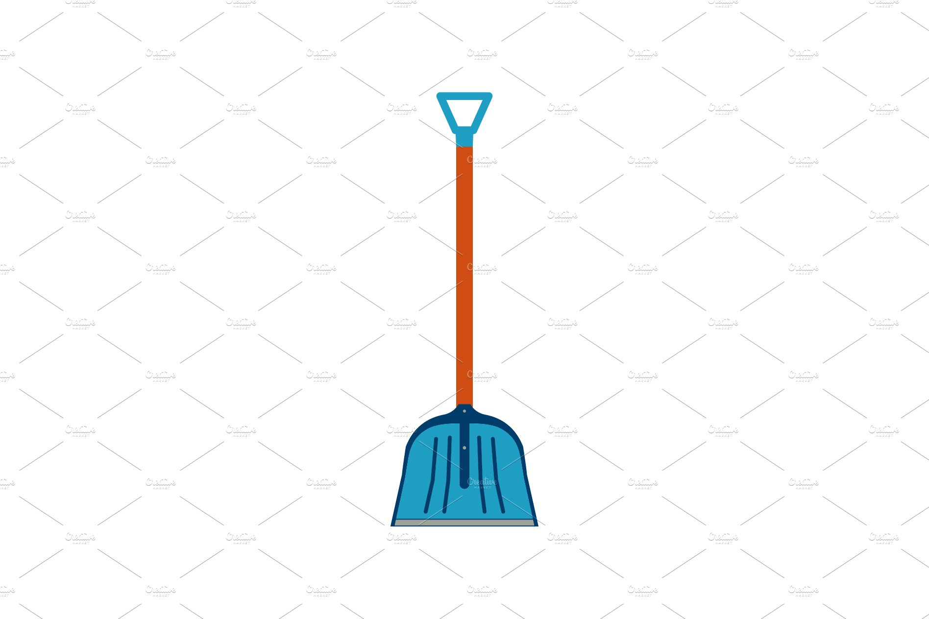 snow shovel color symbol. Snow shove cover image.