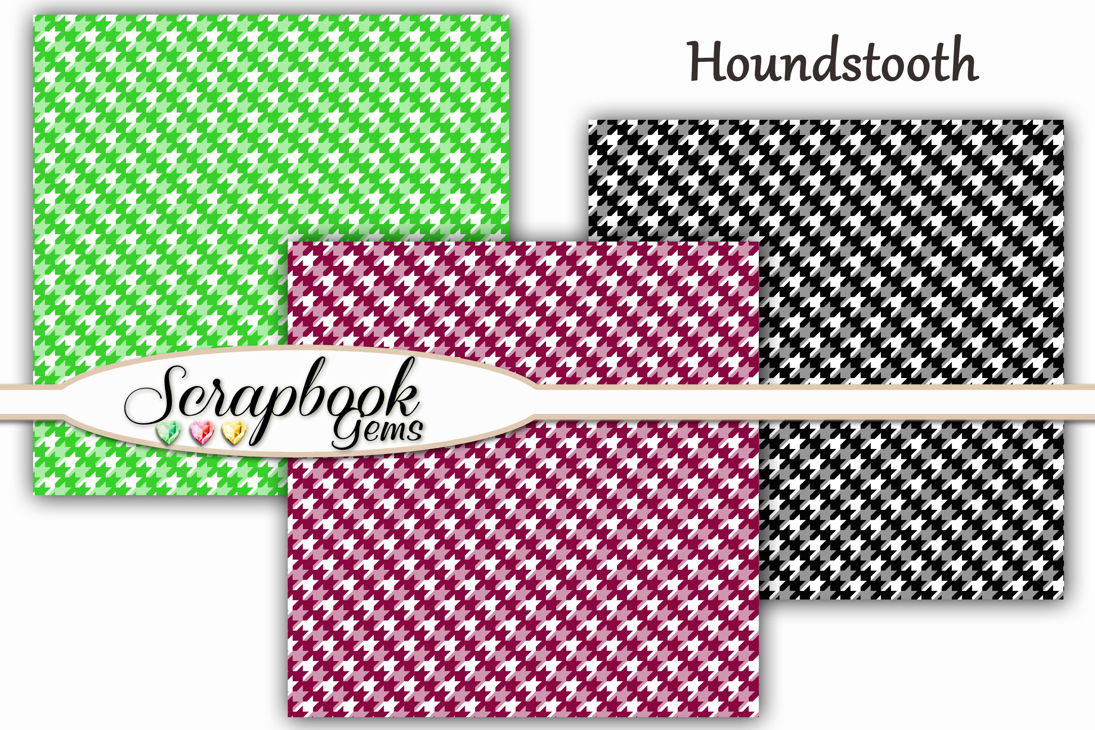 100 Colors Houndstooth Pattern Paper preview image.