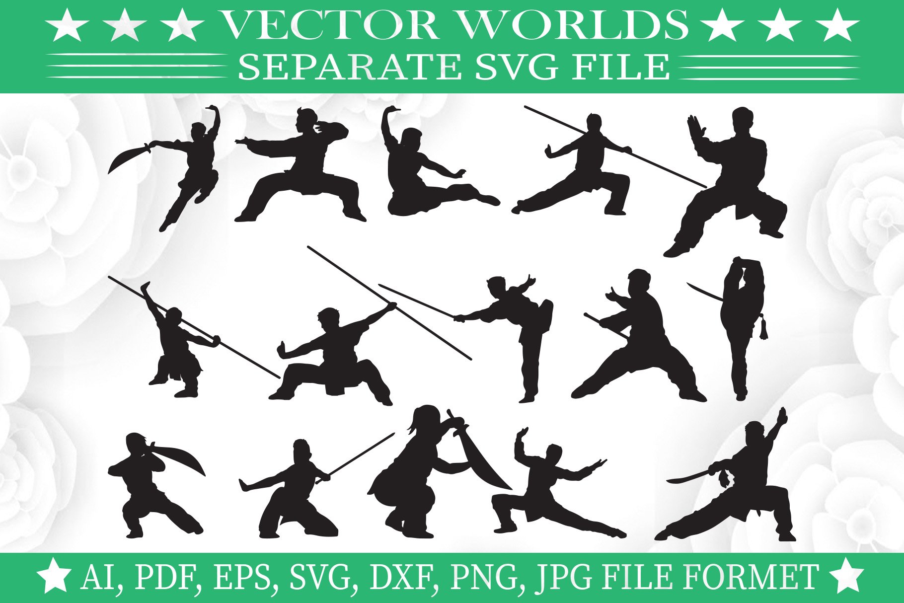Wushu Svg, Kung Fu, Karate Svg cover image.