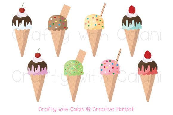 Ice Cream Cone Clipart cover image.