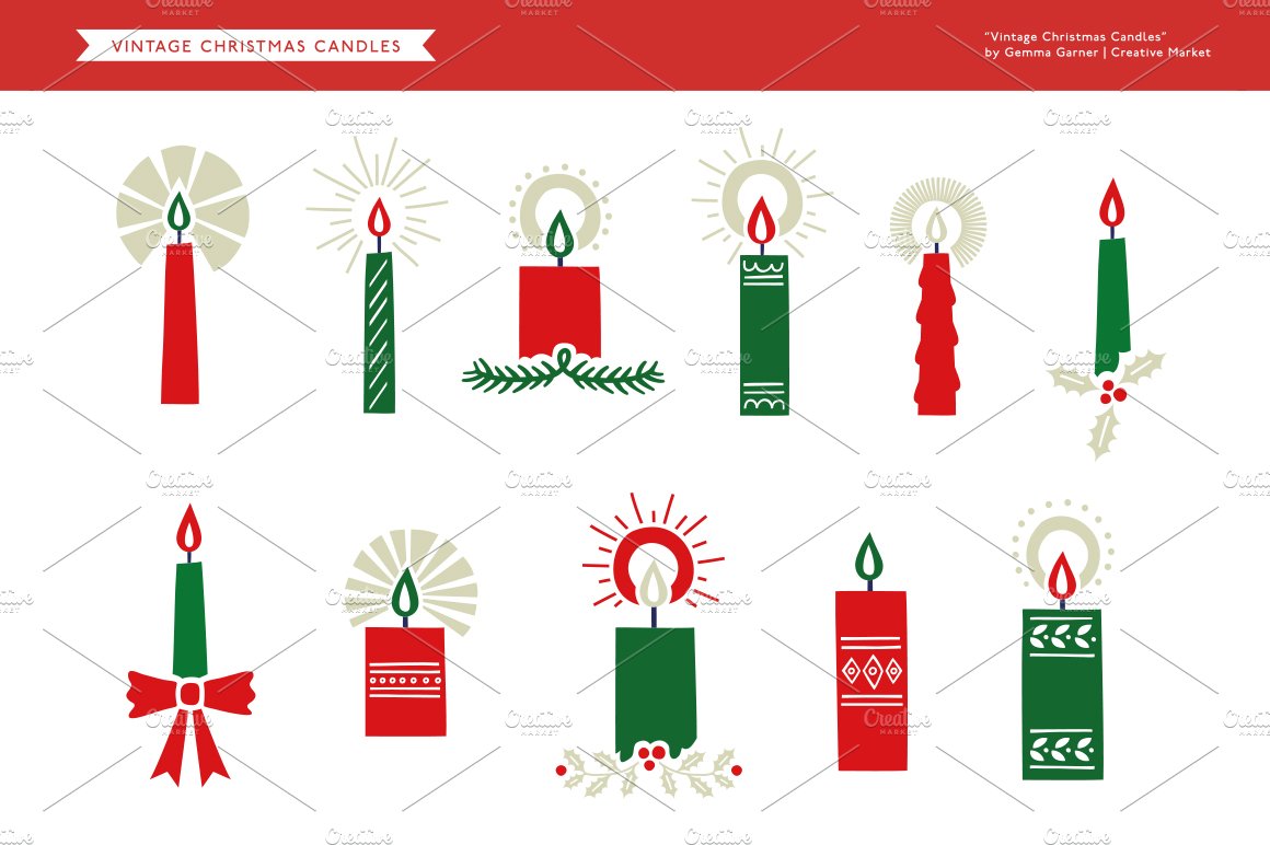 Vintage Christmas Candles preview image.