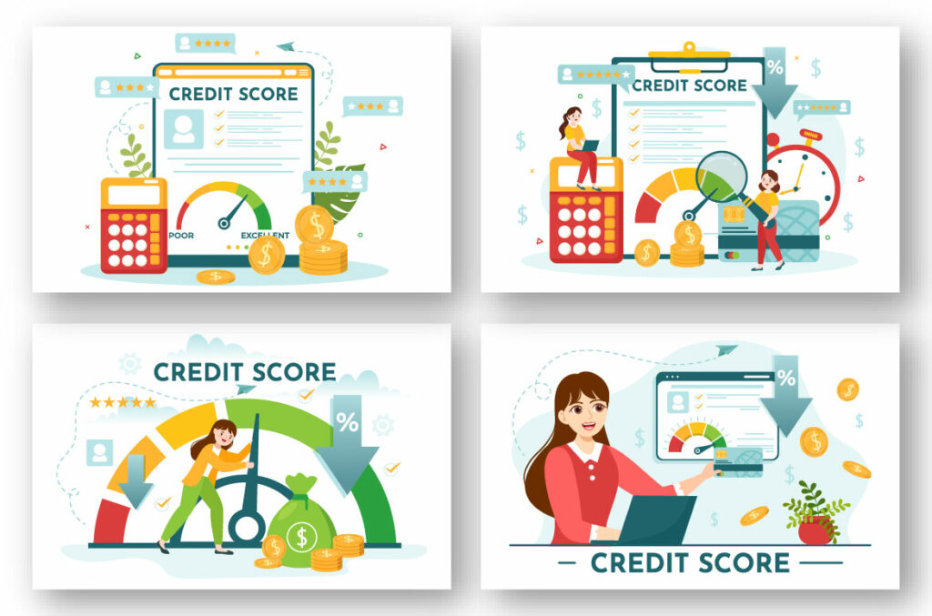 14 Credit Score Vector Illustration - MasterBundles