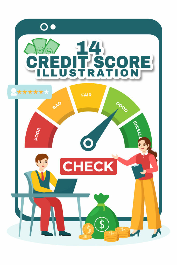 14 Credit Score Vector Illustration - MasterBundles