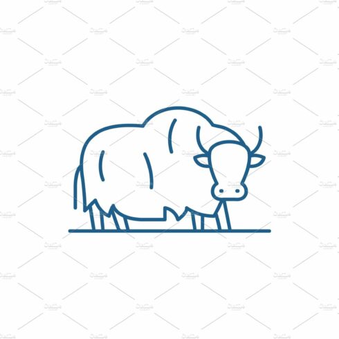 Yak line icon concept. Yak flat cover image.