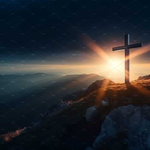 Cross on mountain. Friday sunset cover image.