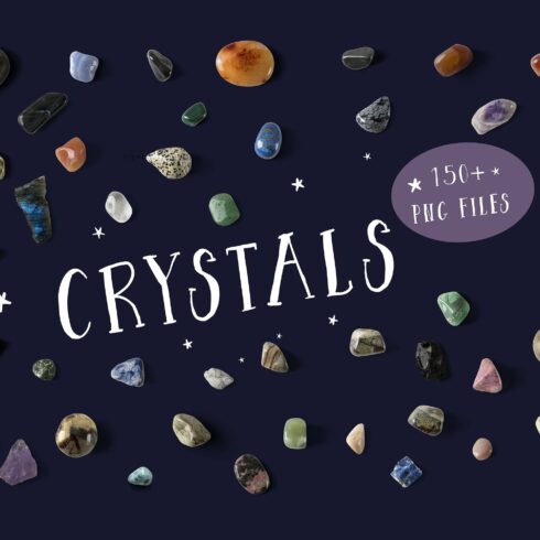 Crystals photos PNG files cover image.