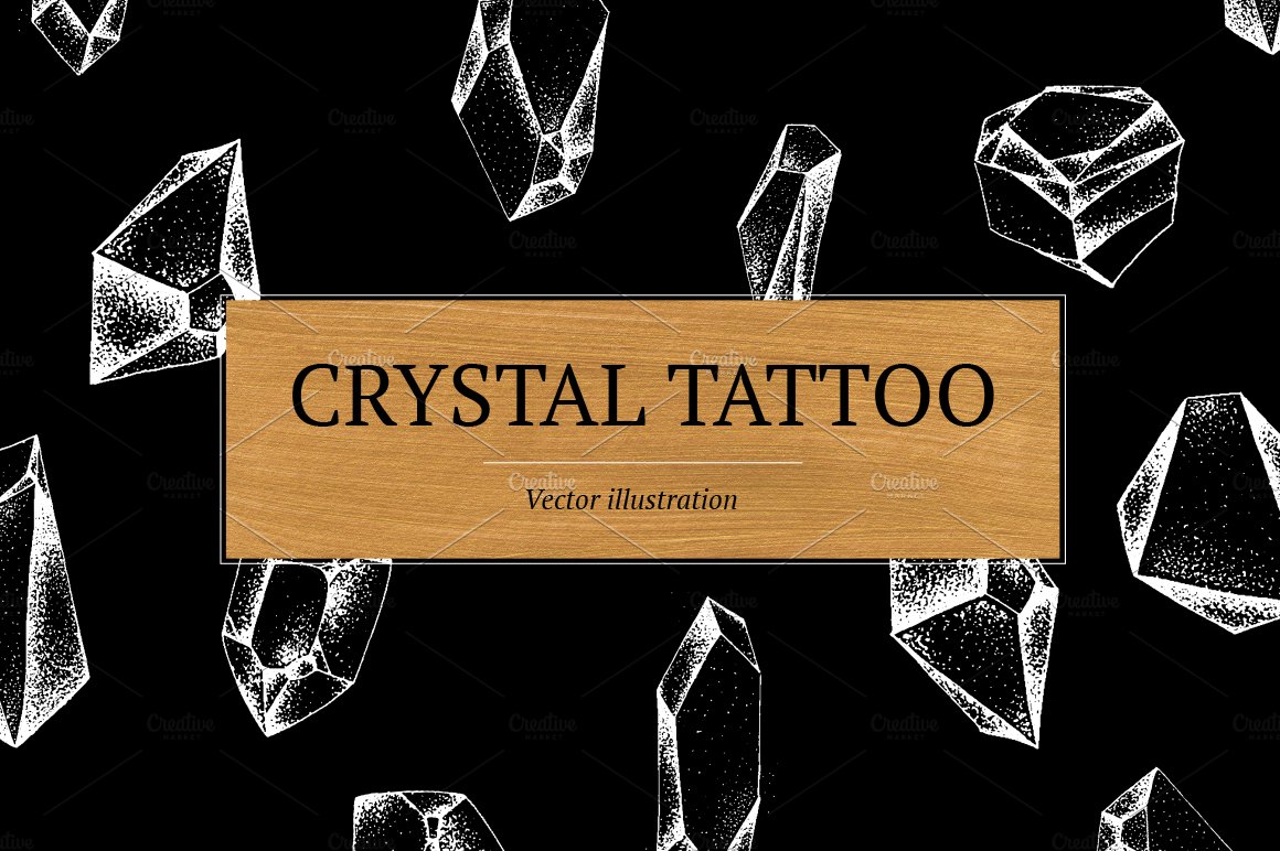 Crystals Vector Tattoo Illustration cover image.