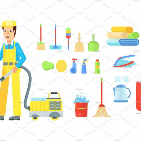 cleaning service staff man cover image.
