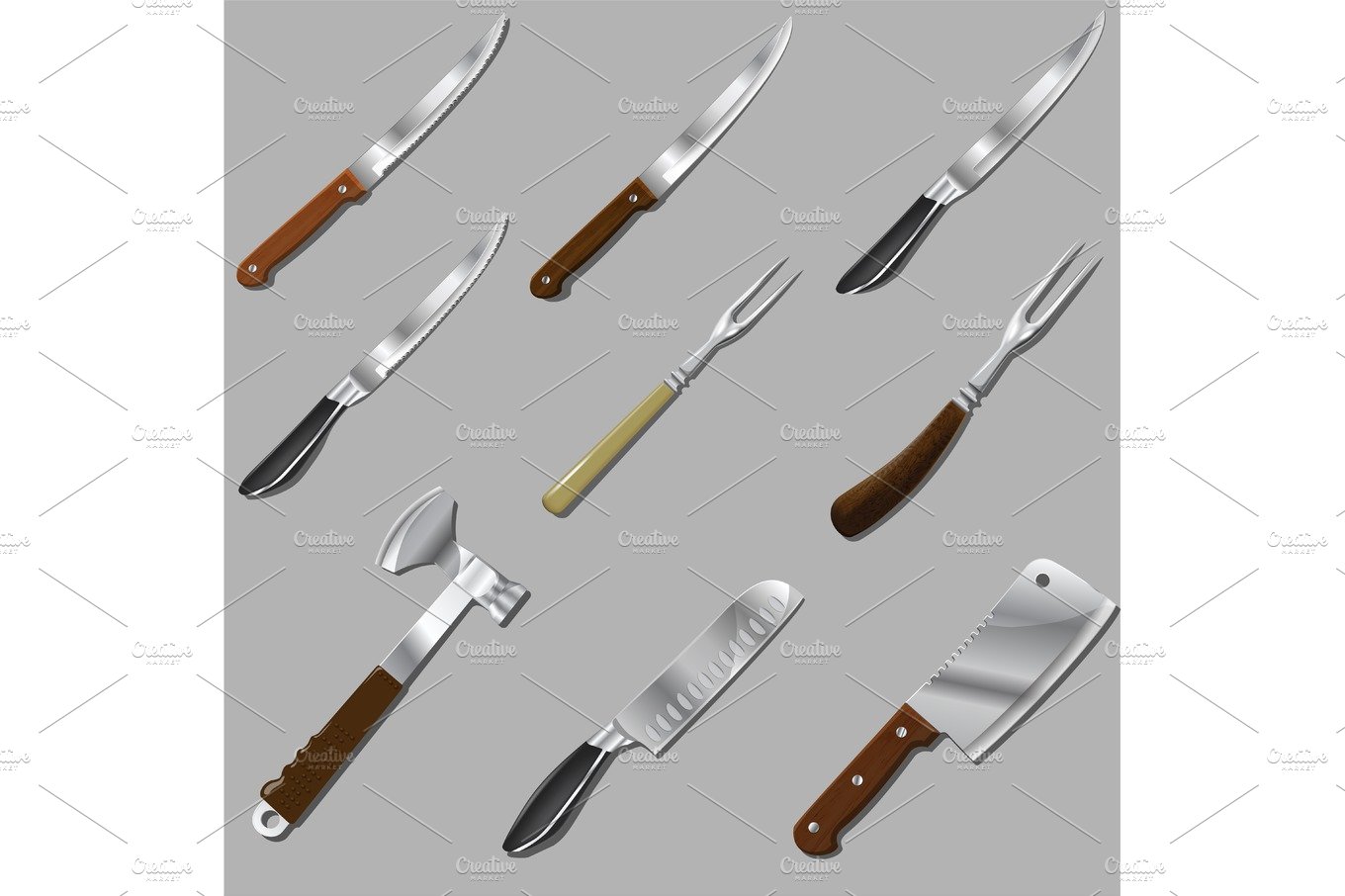 Vector set of kitchen tools cover image.