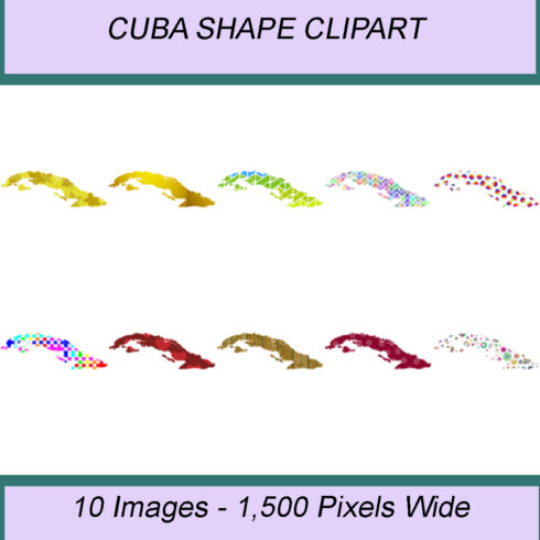 CUBA SHAPE CLIPART ICONS cover image.