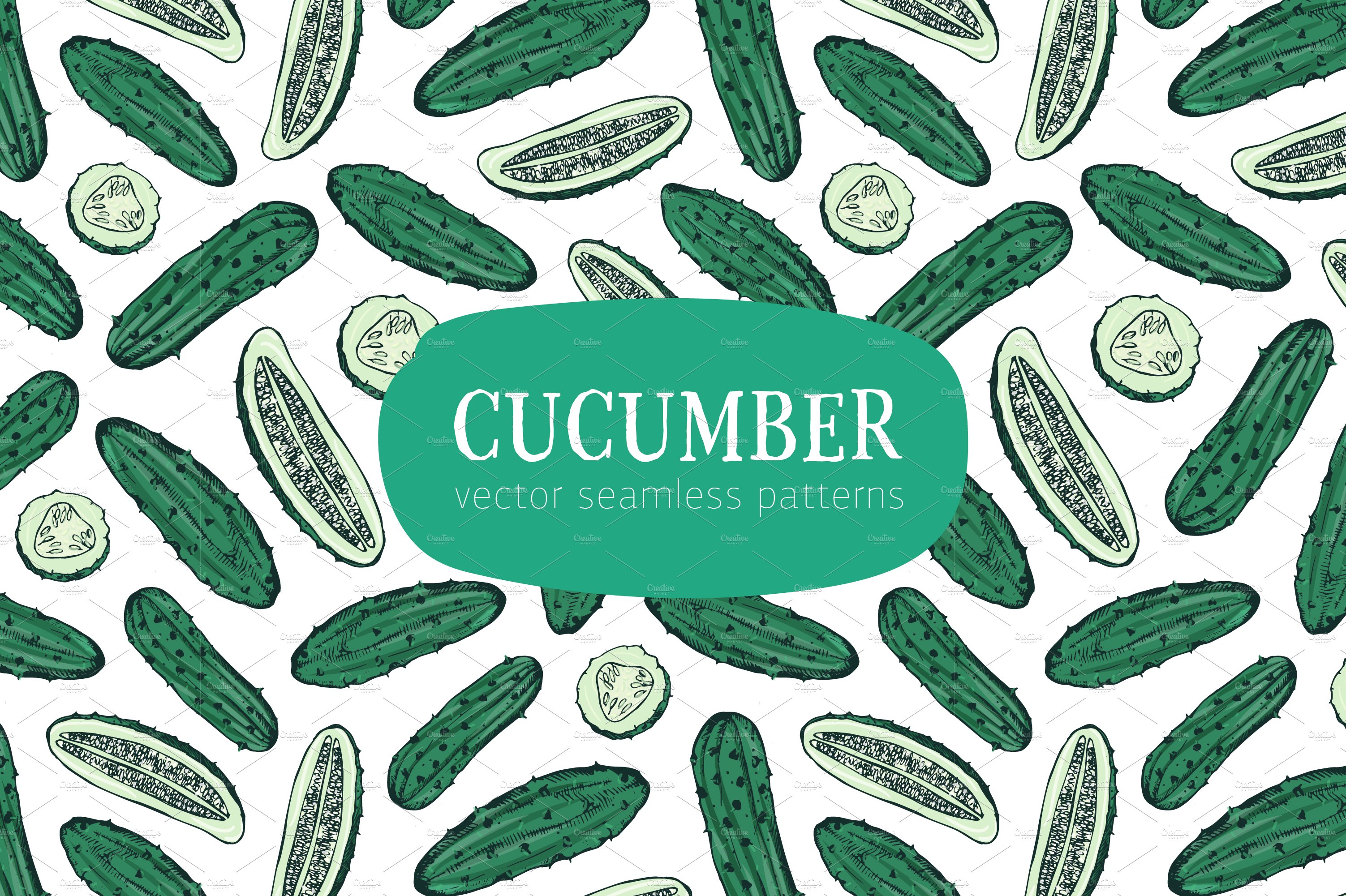 different cucumbers seamless cover image.