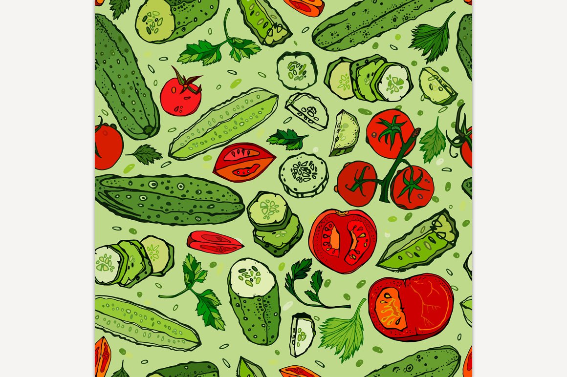 Cucumber Tomato Pattern cover image.