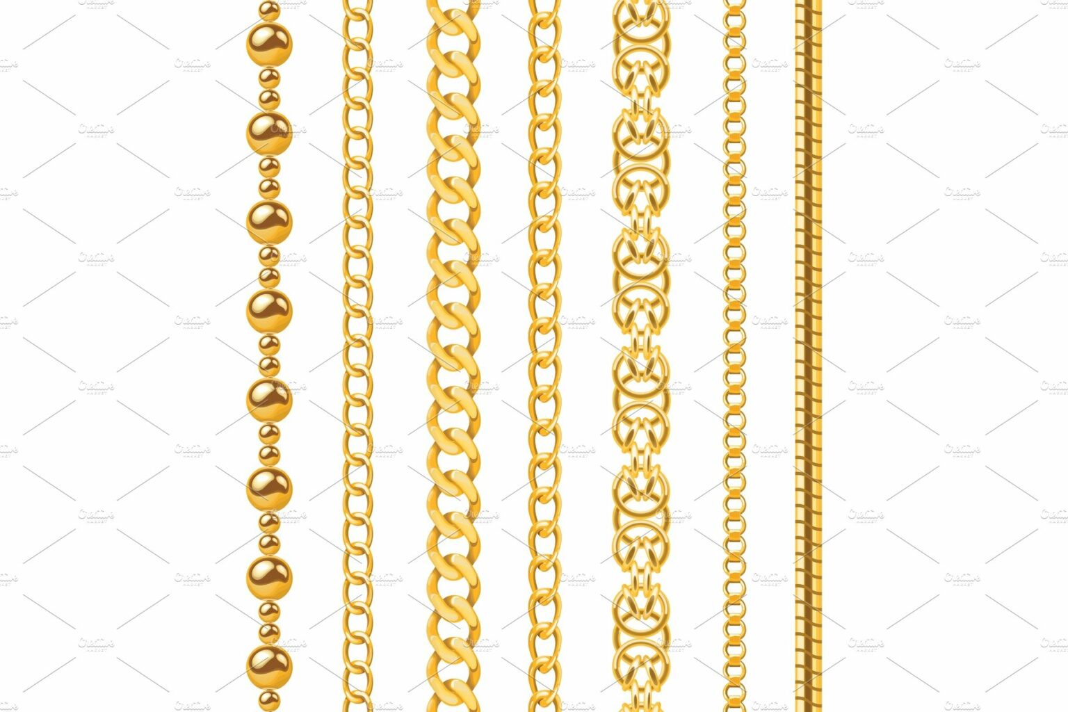 Golden chain. Seamless luxury chains – MasterBundles