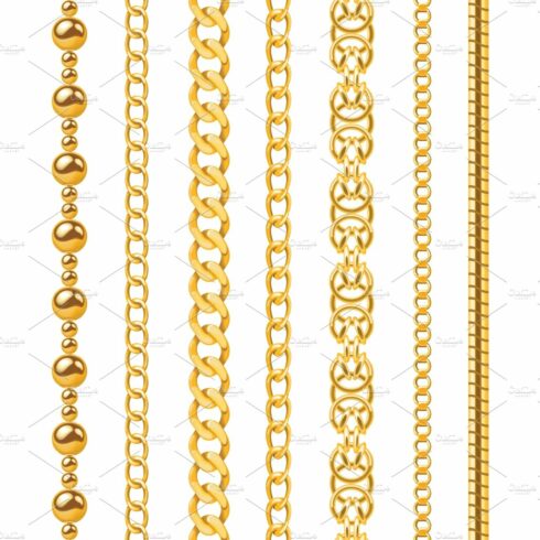 Golden chain. Seamless luxury chains cover image.