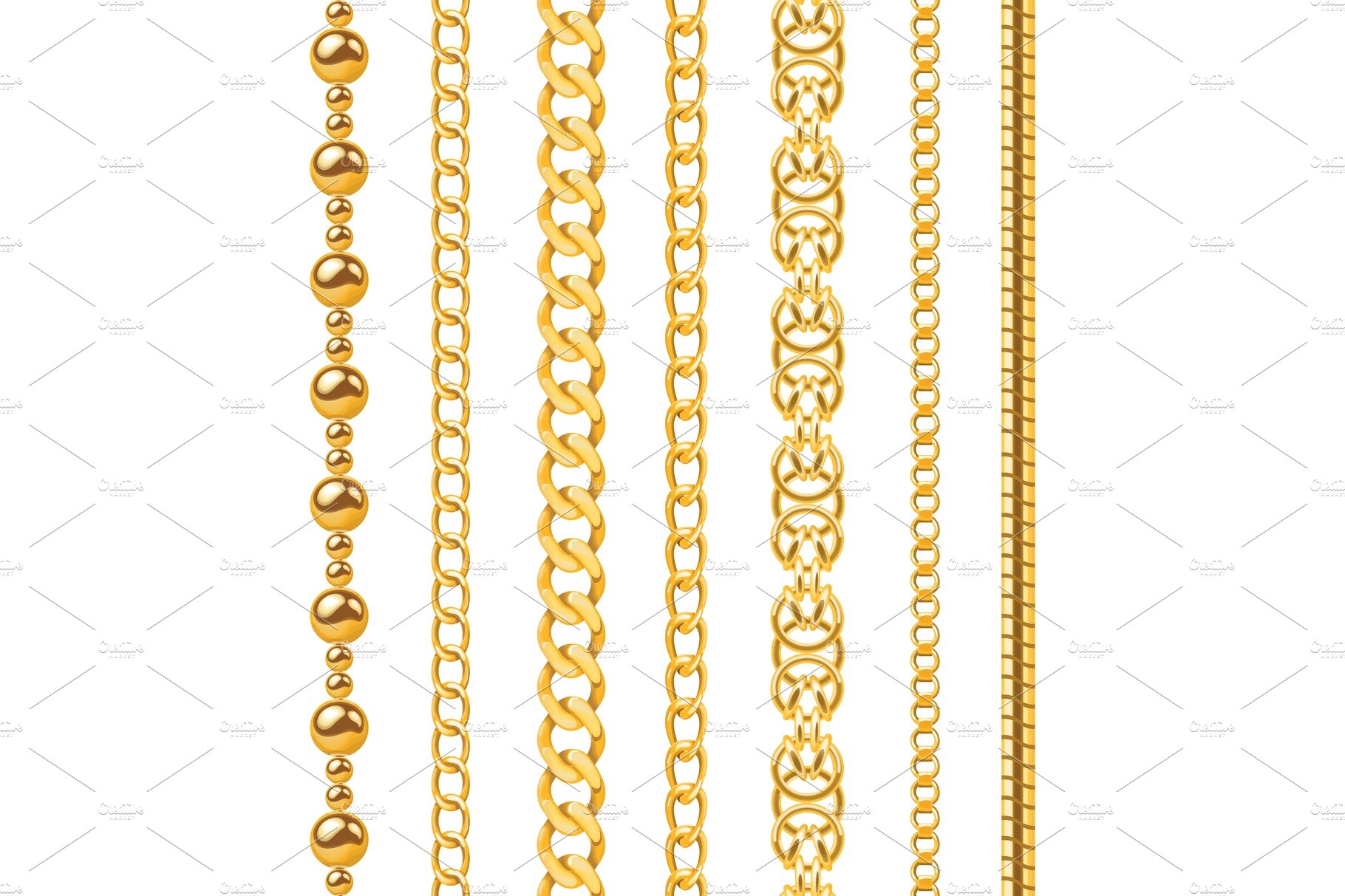 Golden chain. Seamless luxury chains – MasterBundles