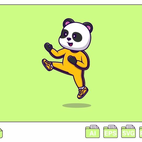 Cute Panda Karate Cartoon cover image.