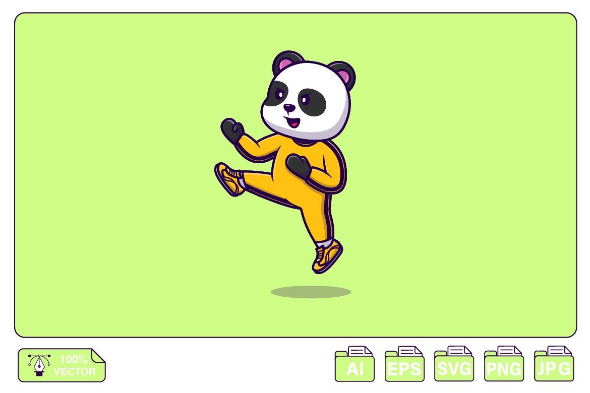 Cute Panda Karate Cartoon cover image.
