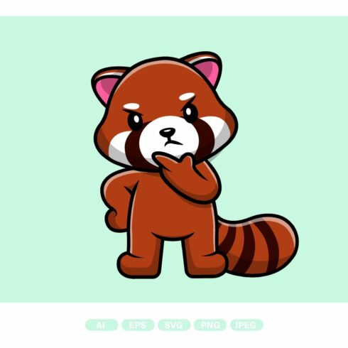 Cute Red Panda Thinking Seriuous cover image.