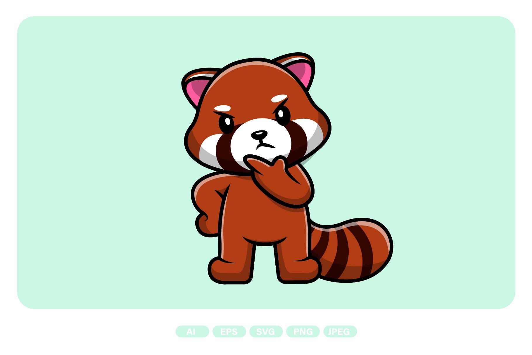Cute Red Panda Thinking Seriuous cover image.