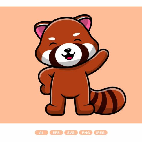 Cute Red Panda Waving Hand cover image.