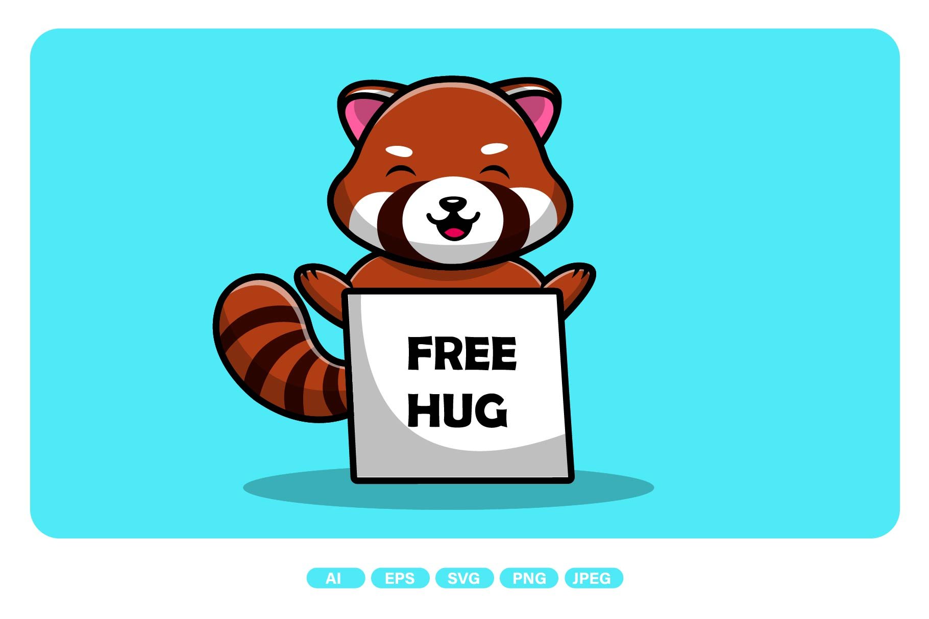 Cute Red Panda With Free Hug Board cover image.