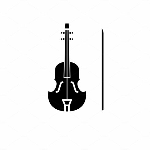 Violin black icon, vector sign on cover image.